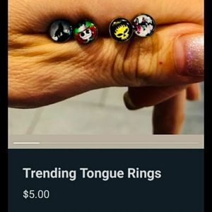 Trendy Tongue Rings 14g sterling silver